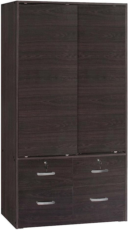 Go Green Woods Sarah Modern Wood Double Sliding Door Armoire