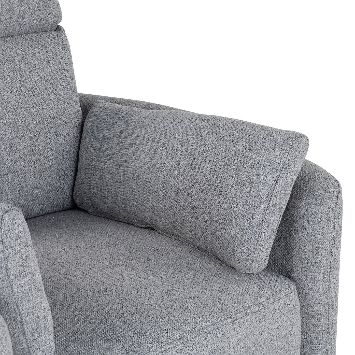 Niki Upholstered Swivel Recliner - Dark Grey