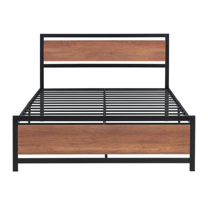 Quasar Full Size Metal and Wood Platform Bed - Black