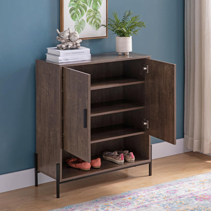 Ami Shoe Storage Cabinet  5- Tier - Walnut