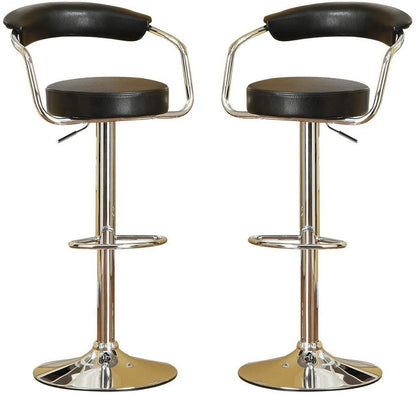 Park Adjustable Swivel  Bar Stool - Black Set of 2