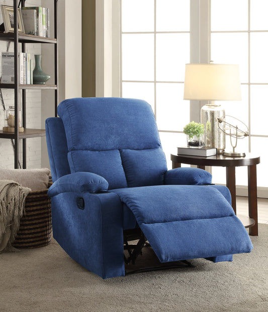 Voe Recliner Chair with Cup Holder - Blue