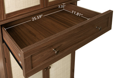 Robu 4 Door Cabinet with 1 Drawer - Walnut