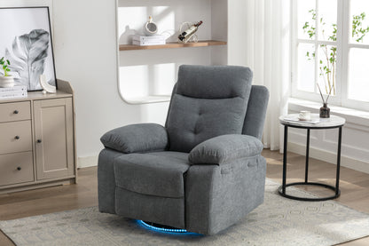 Aspen Power Recliner Glider Chair With Bluetooth Speaker - Light Gray