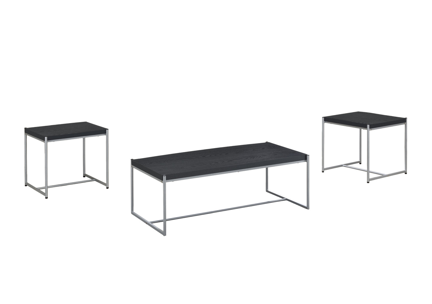 Lennox Coffee Table and End Table 3 Piece Set - Black