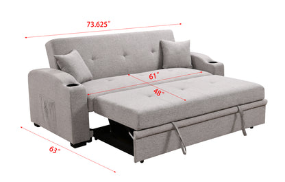 Tazz Pull-Out Sleeper Sofa - Light Gray