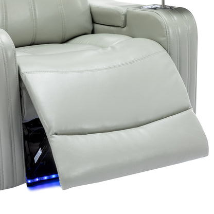 Xavier PU Leather Power Recliner - Gray