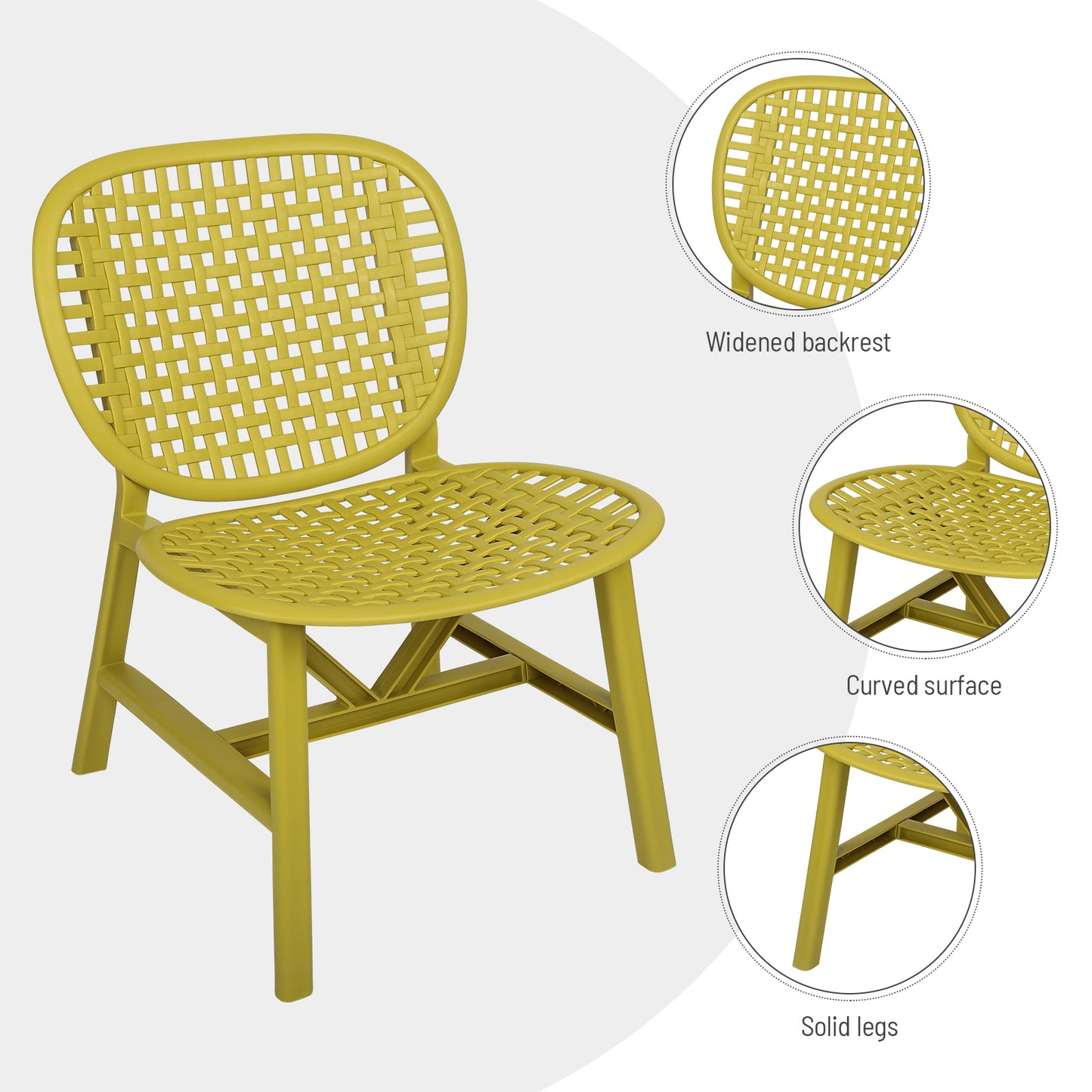 Toccara  3 Pc Retro Patio Table Chair Set - Yellow