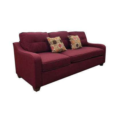 Cleavon  Sectional Linen Sofa w/2 Pillows - Red