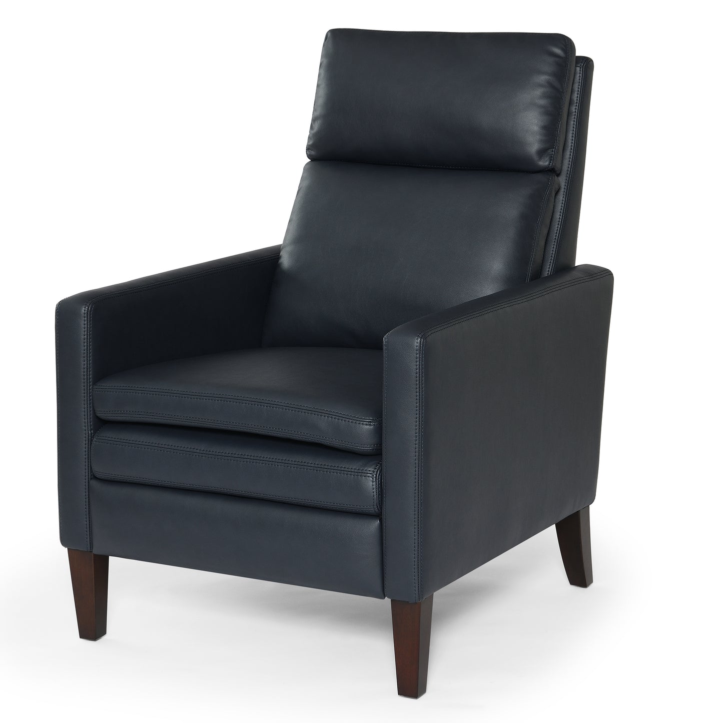 Vaughn Faux Leather Push Back Recliner - Blue