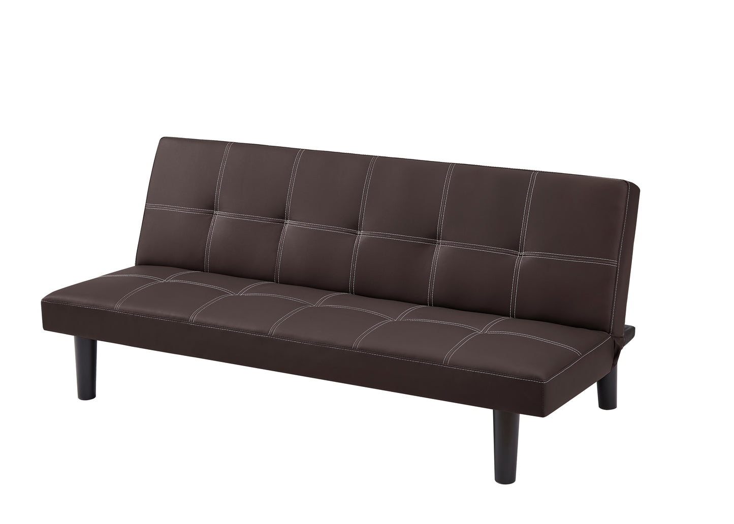 Bruno Black PU Convertible  Sofa Bed - Brown