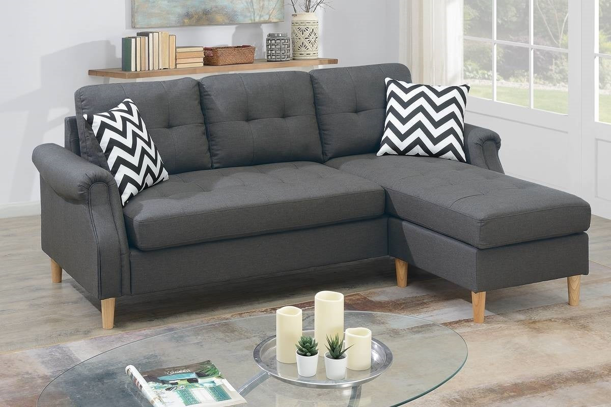 Carmen Corner Reversible Sectional Sofa - Gray