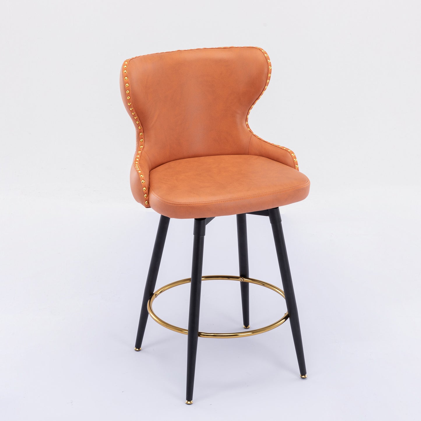 Swivel Bar Stools Counter Height 25"  -  Orange Set of 2