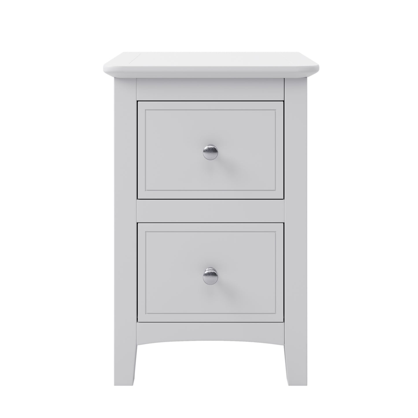 New Port 2 Drawers Solid Wood Nightstand End Table - White