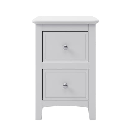 New Port 2 Drawers Solid Wood Nightstand End Table - White