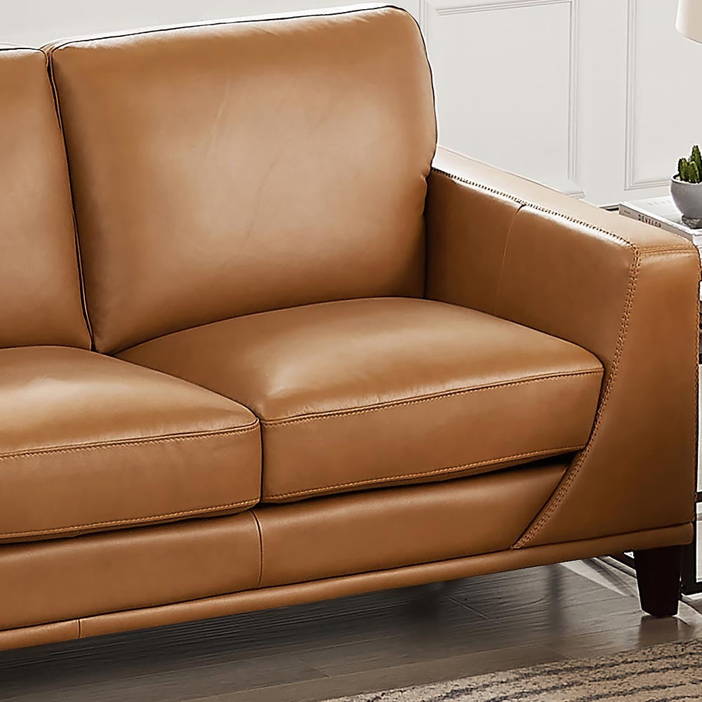 Soma Leather Loveseat - Cognac