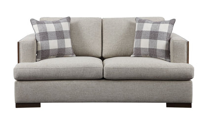 Niamey Fabric Loveseat w/2 Pillows - Walnut