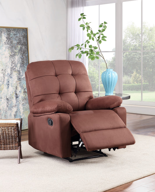 Debi Plush Microfiber Motion Recliner Chair - Chocolate