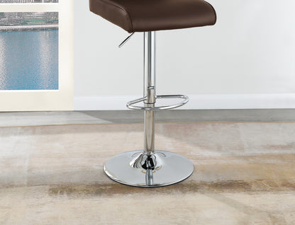 Tina Adjustable Bar stool  Faux Leather Chrome Base - Espresso  Set of 2