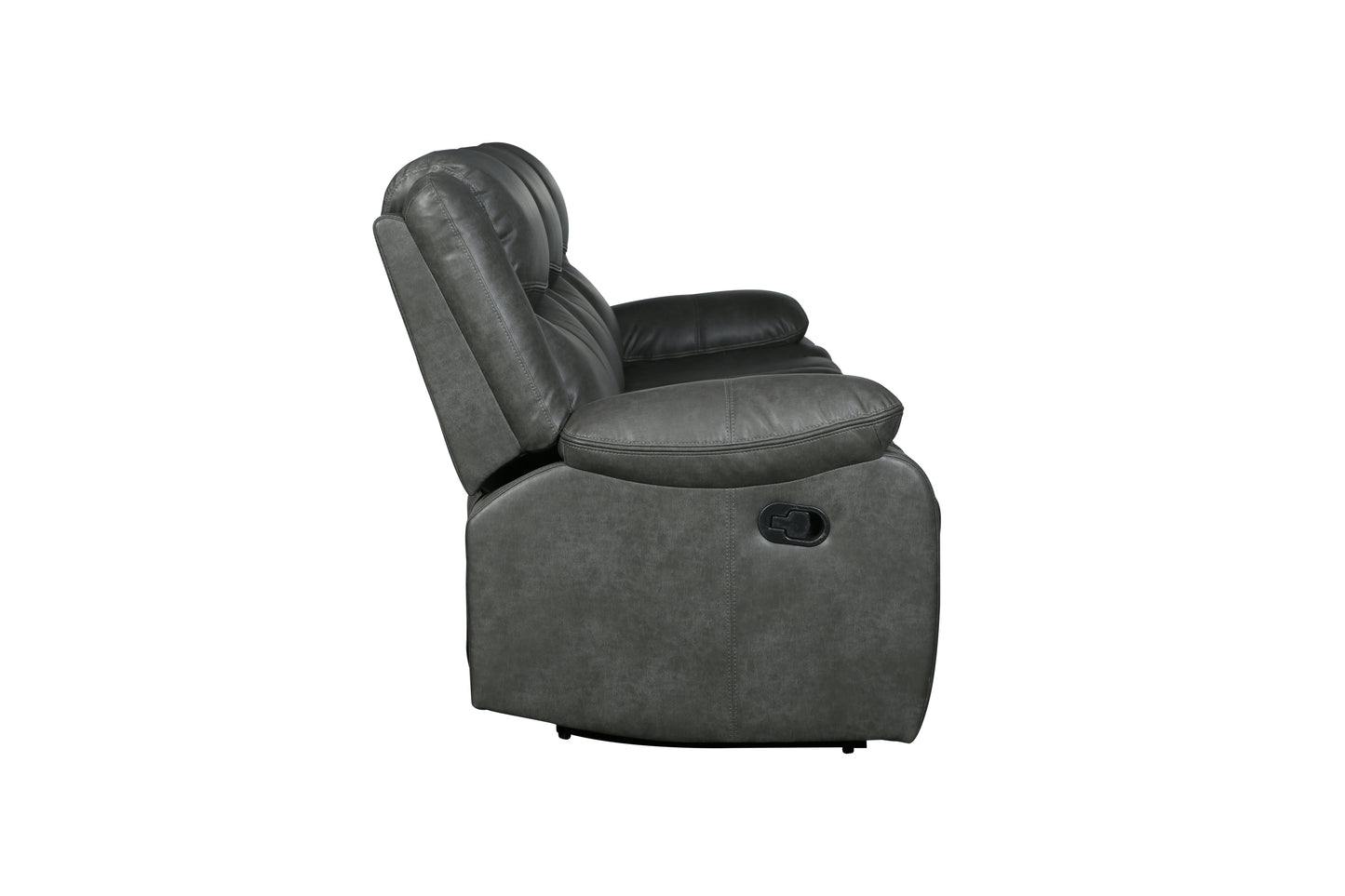 Noor Leather-Air Reclining Loveseat - Gray