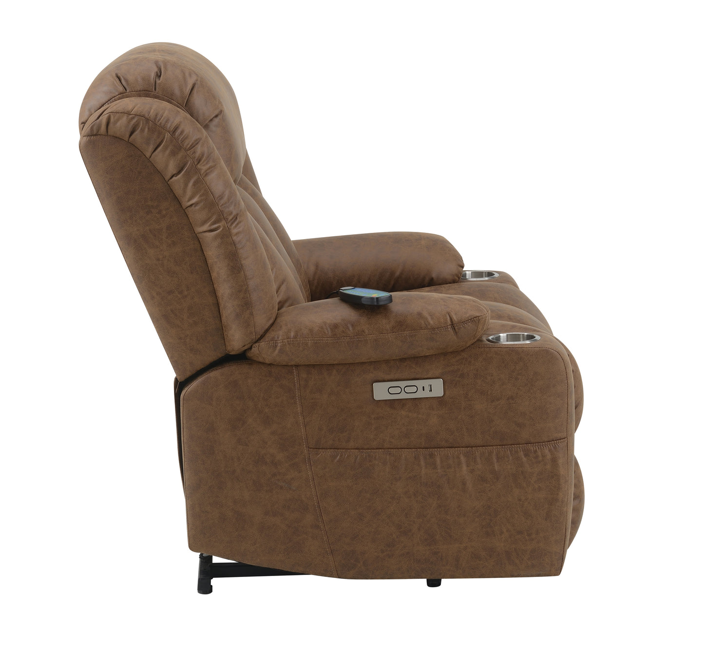 Preston Power Lift Recliner with Heating and Massage - Brown