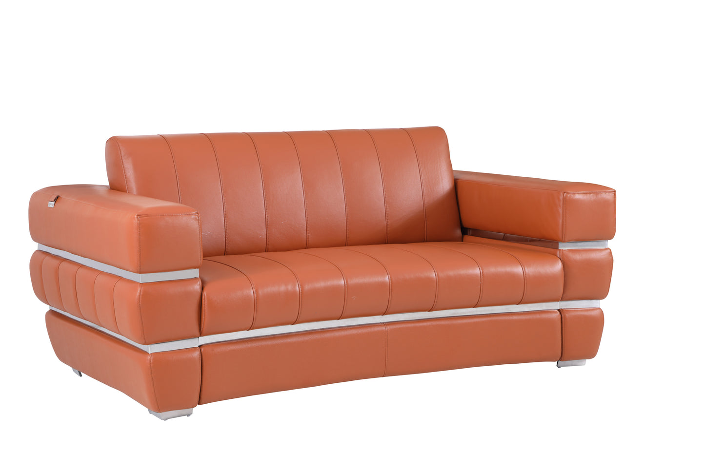 Meza Top Grain Italian Leather  Loveseat - Camel