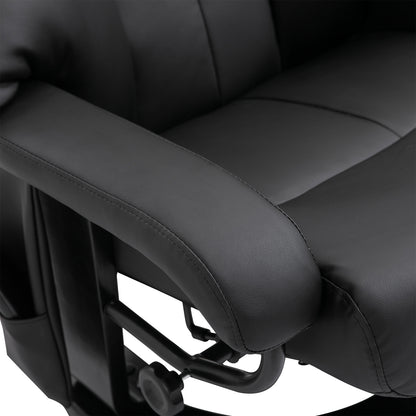 Homcom Recliner Chair with Vibration Massage - Black