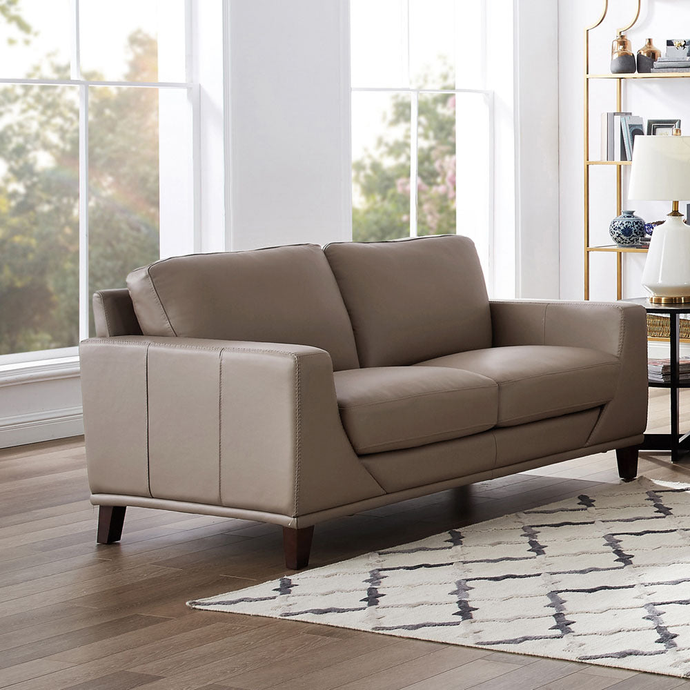 Soma Leather Loveseat - Taupe