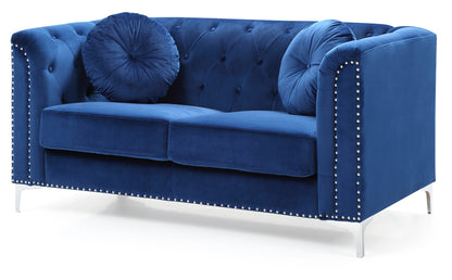 Enzo Sloped Arm Loveseat - Navy Blue