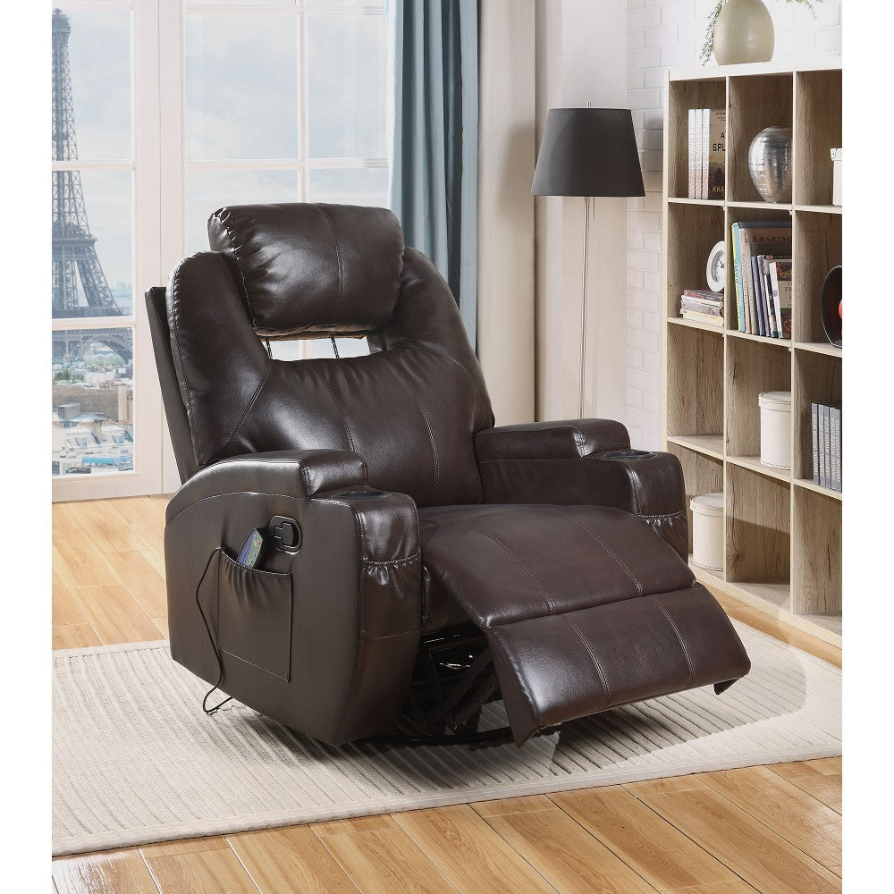 Rocker PU Recliner - Brown