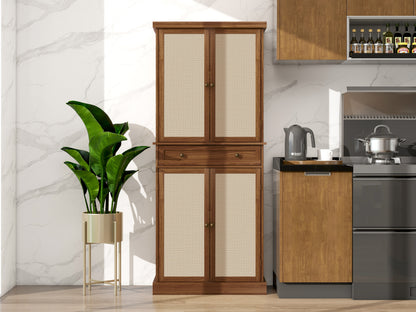 Robu 4 Door Cabinet with 1 Drawer - Walnut