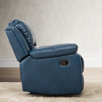 Charlotte Leather Gel Recliner - Navy Blue