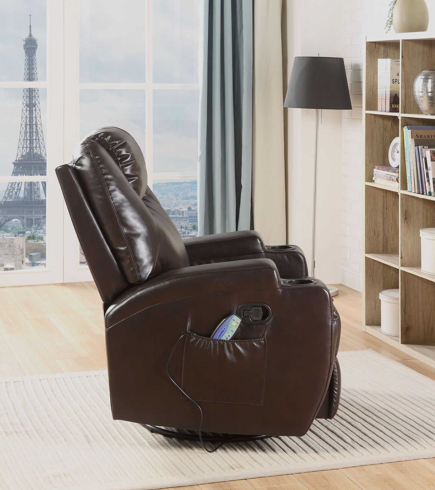 Rocker PU Recliner - Brown