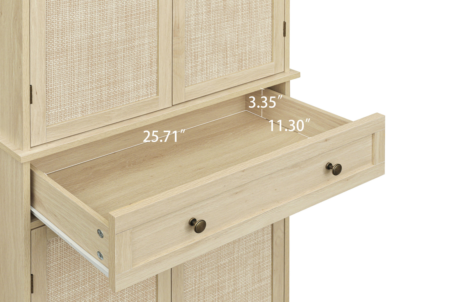 Robu 4 Door Cabinet with 1 Drawer - Natural