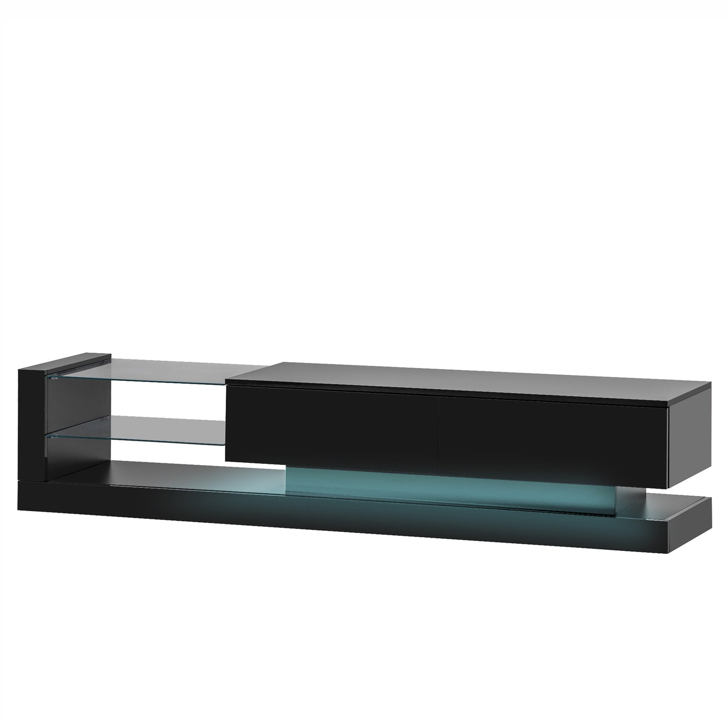 Belmo TV Stand with LED Color Changing Lights - Black