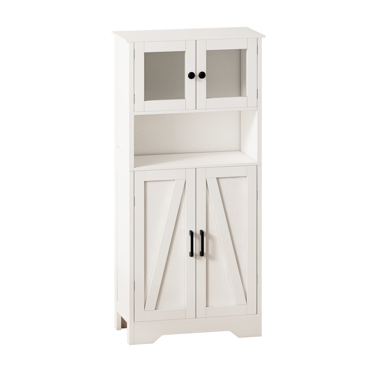 Dara 4 Door Storage Cabinets With LED Light - White