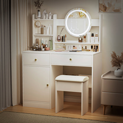 Zamo II Vanity Desk with Mirror and Lights