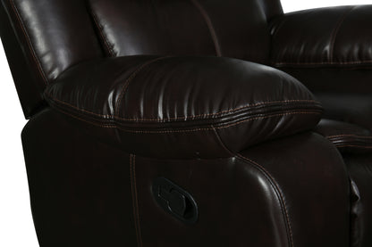 Noor Leather-Air Reclining Loveseat - Brown