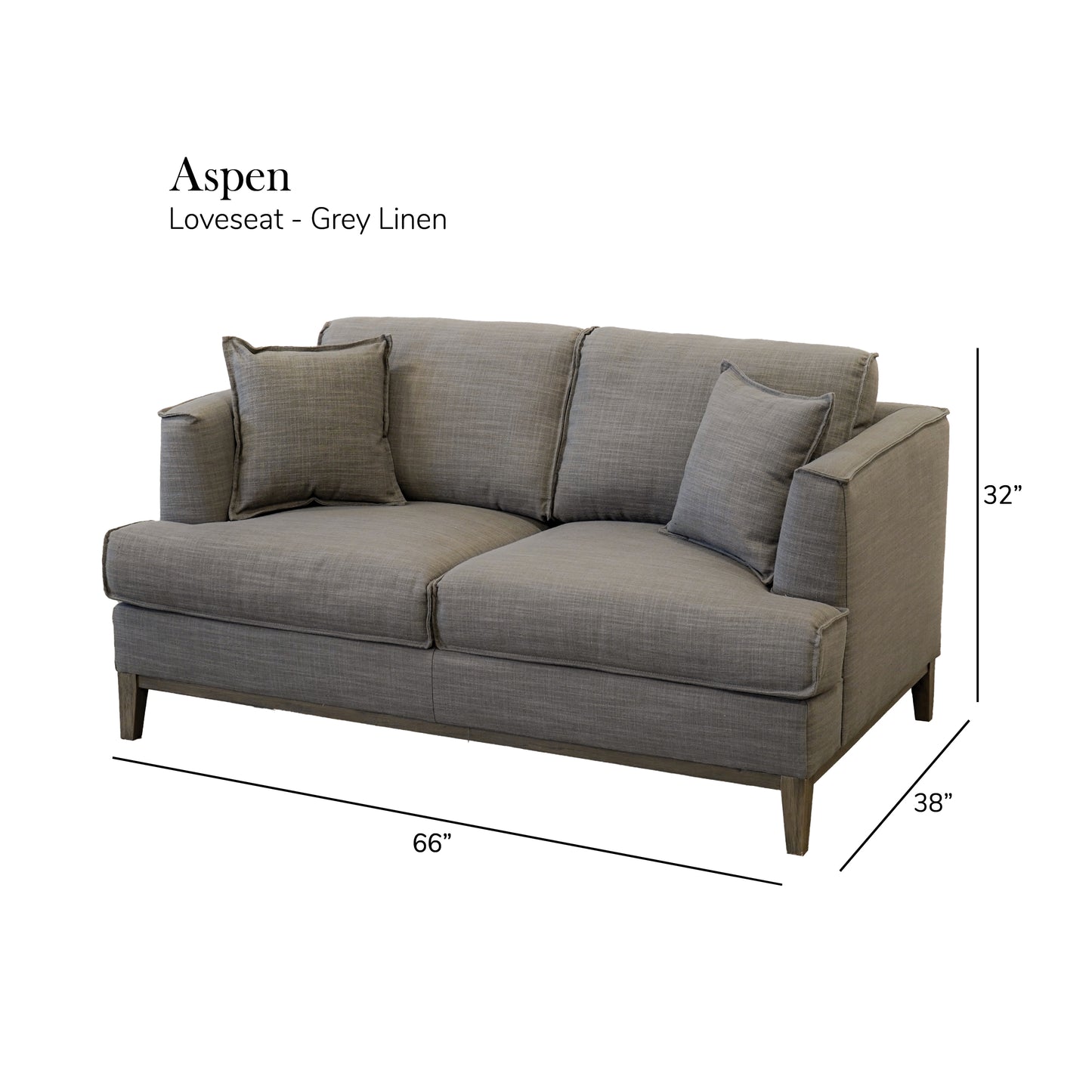 Ashton Grey Down Loveseat - Gray