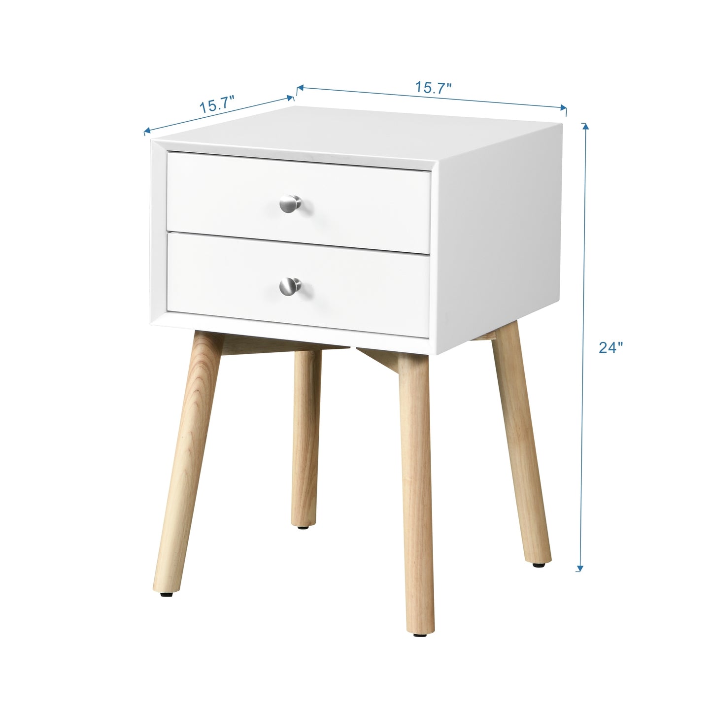 Tim Nightstand 2-Drawers - White