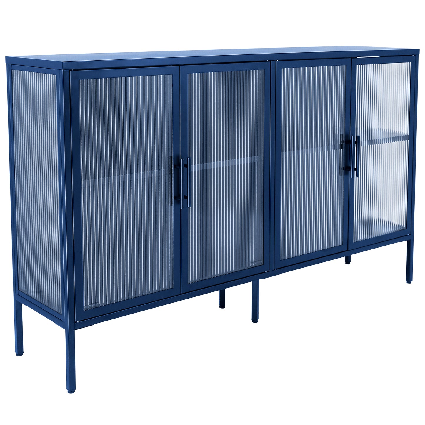 Nera Tempered Glass Credenza - Blue