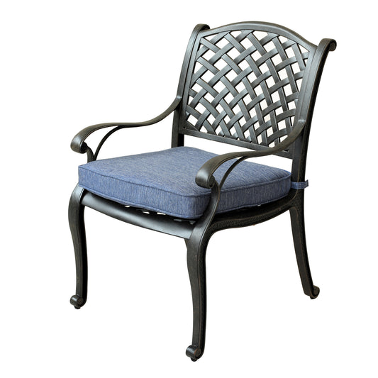 Mico Patio Dining Armchair With Cushion - Navy Blue