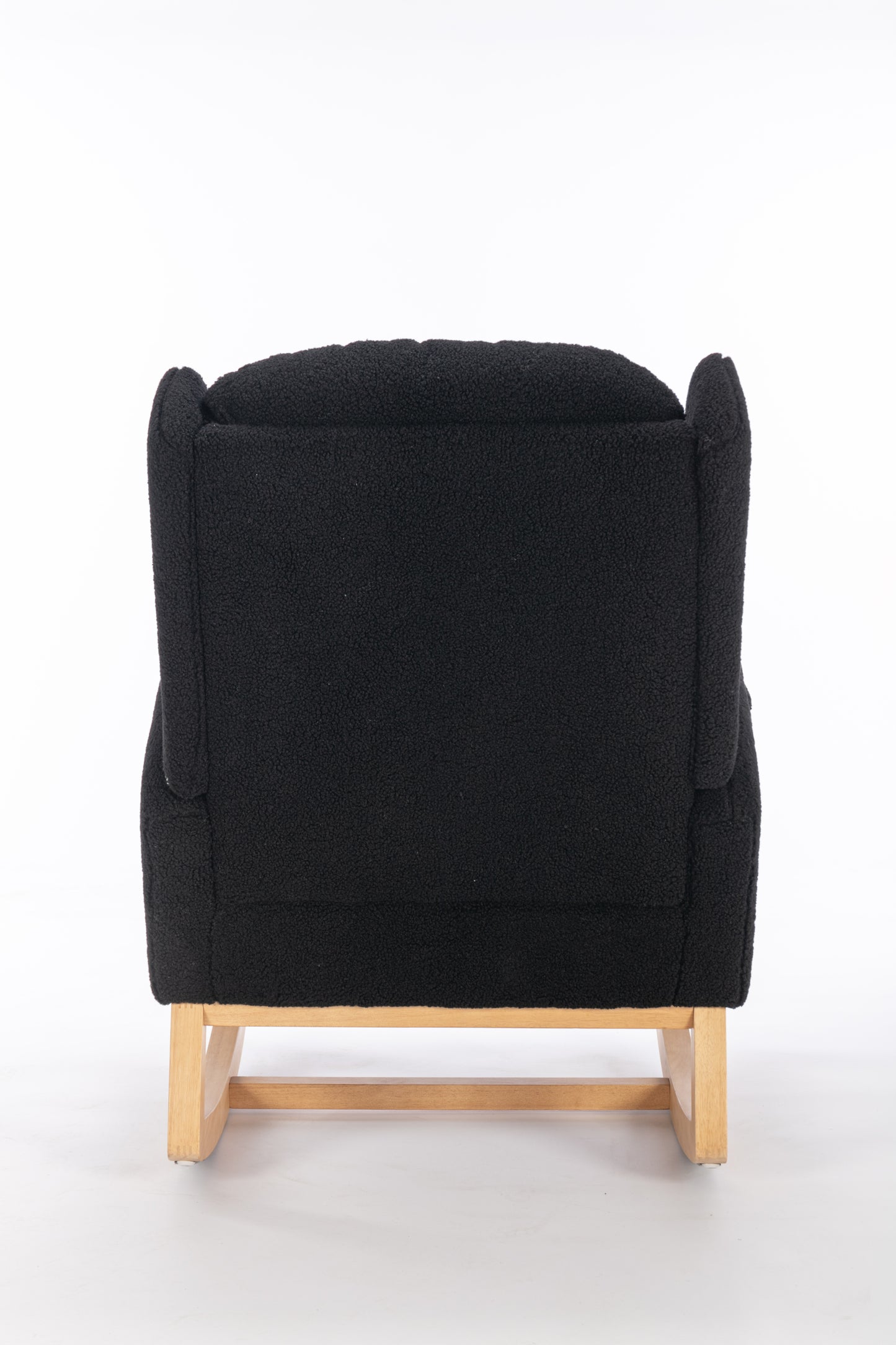 Nadia Teddy Fabric Rocking Chair - Black