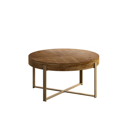 Fir Wood Table Top 33.86"  Coffee Table - Gold