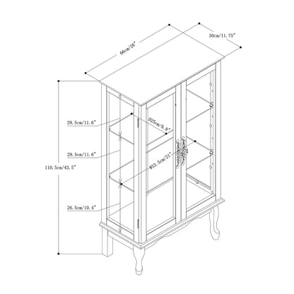 Karla Lighted Curio Diapaly Cabinet - Walnut