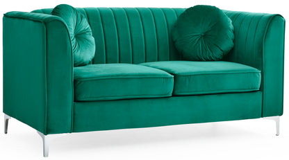 Enzo II Sloped Arm Loveseat - Green