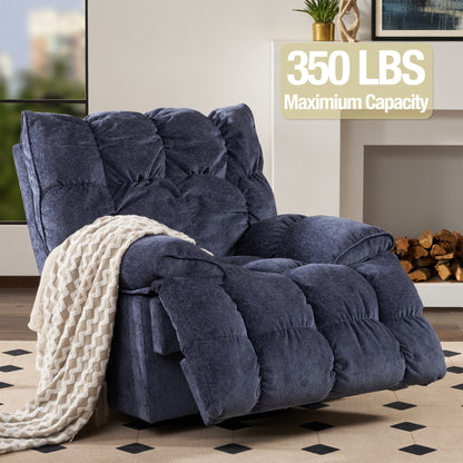 Cloud Swivel Rocker Recliner Chair - Dark Blue