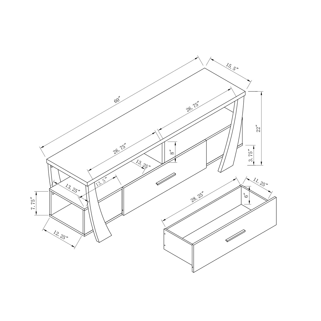 Zure TV Stand - White