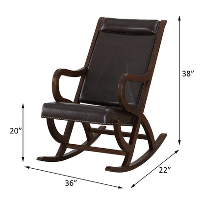 Lozano Rocking Chair with Nail-head Trim - Espresso