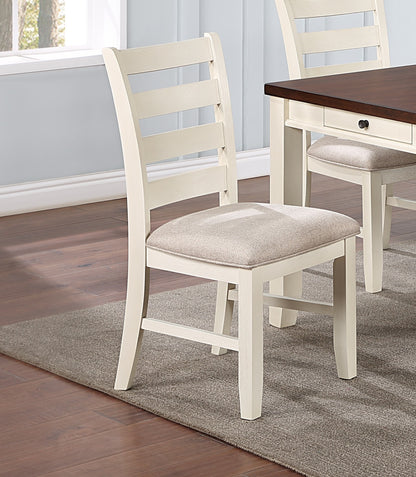 Viva II Fabric Cushion Seats Dining Chair (Set of 2) - White